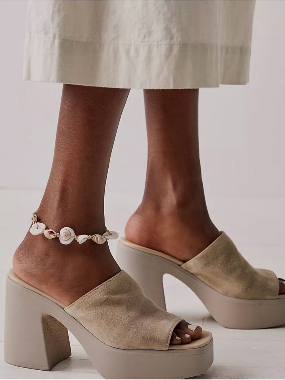 Free People Gold-Tone Draped Slide Mules